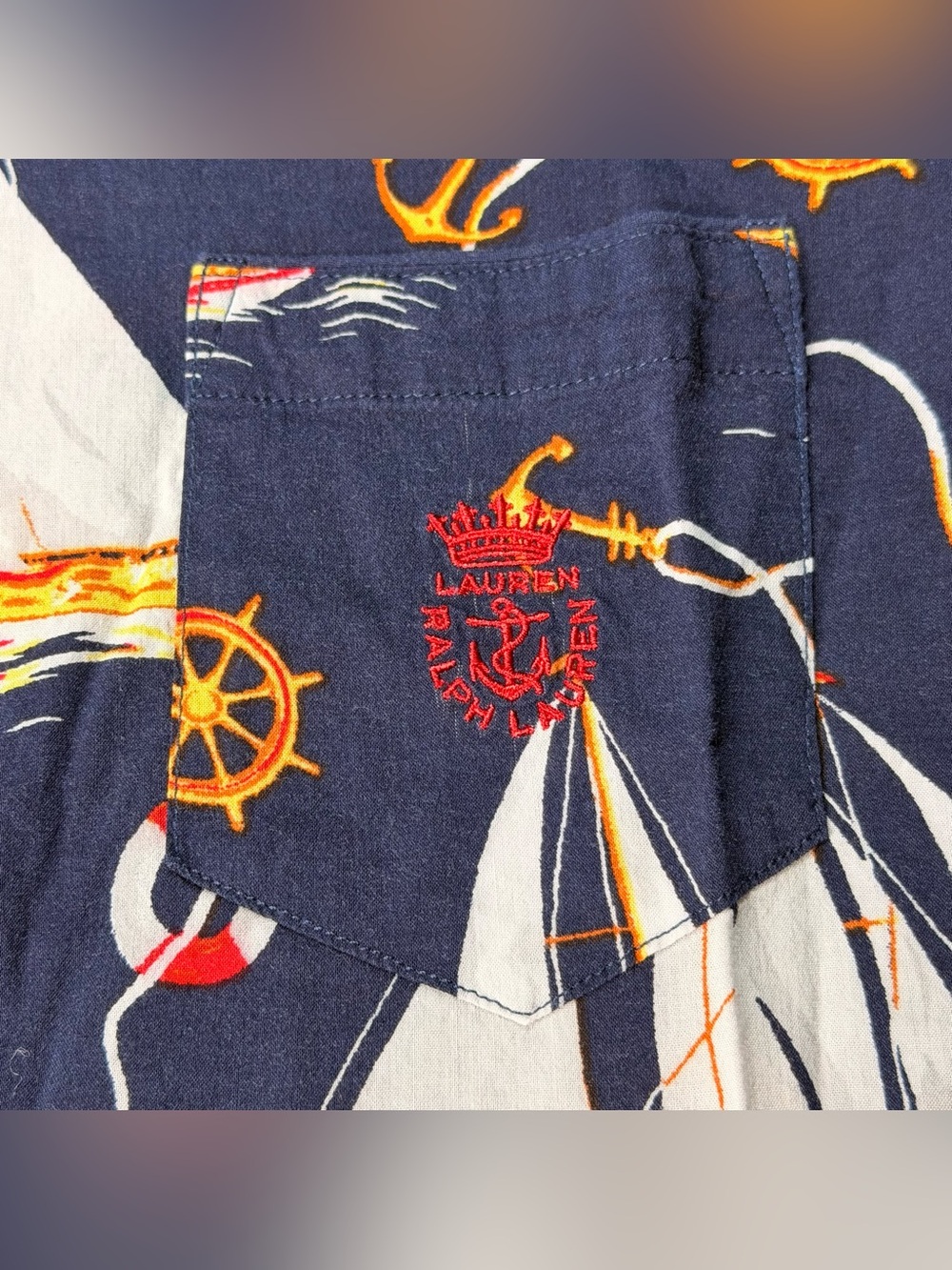 Ralph Lauren Women Sleeveless Shirt Size M Anchor Nautical Yacht Top - Picture 6 of 6